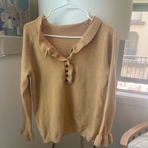 Honey Colored Button Up Sweater | Small
